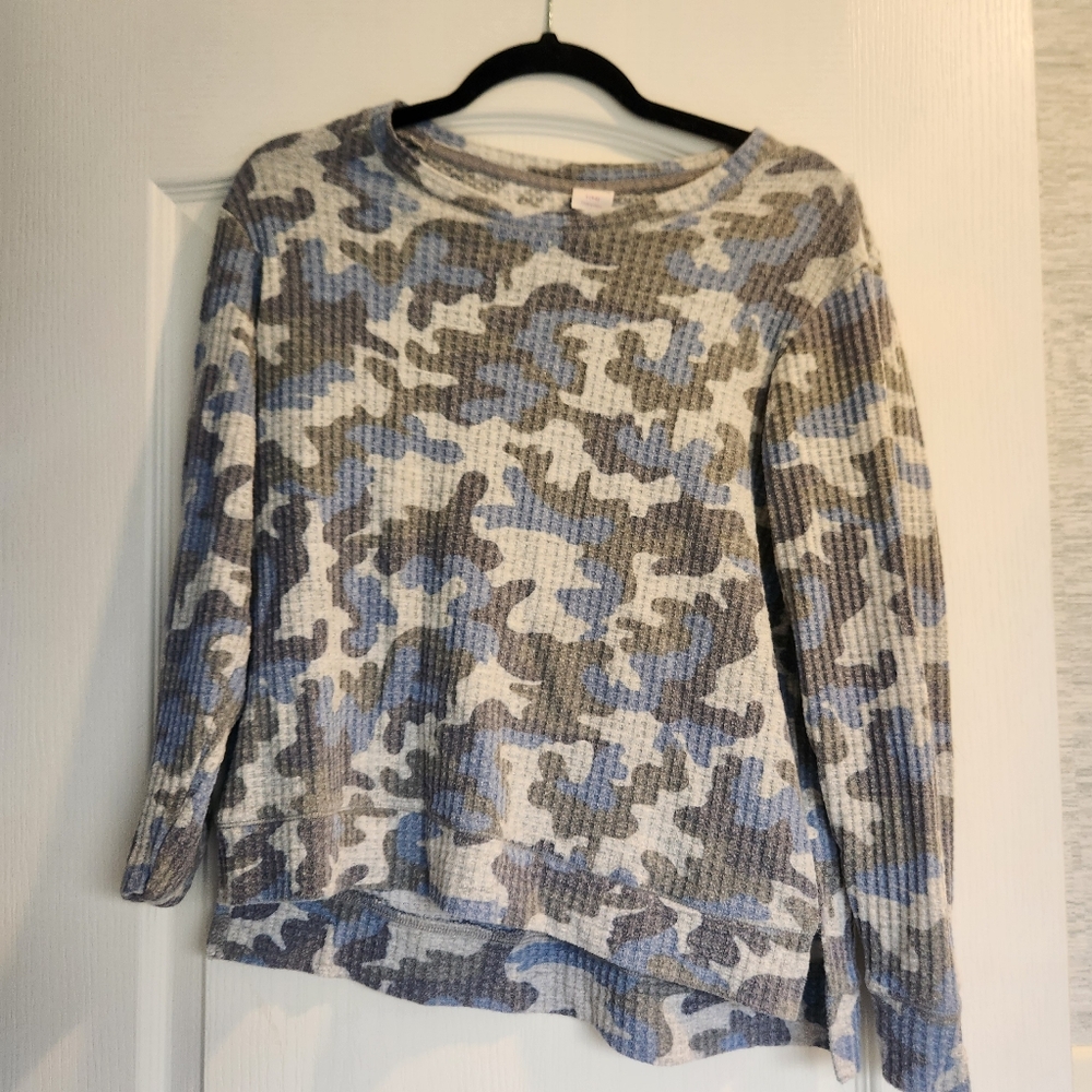 Secret Treasures Womens Long Sleeve Waffle Knit Shirt Size S Euc